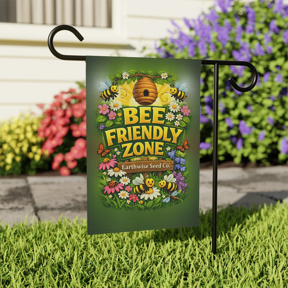 Bee Friendly Garden Flag