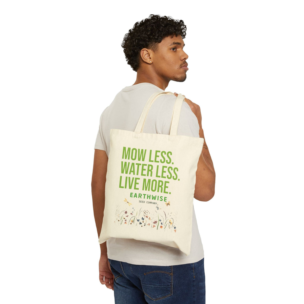 Mow Less Canvas Tote Bag