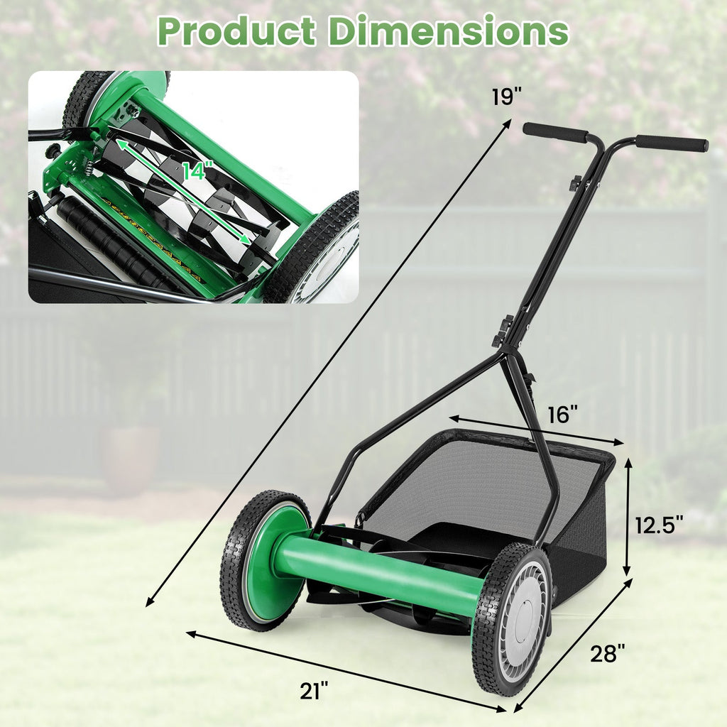 Earthwise Seed 14" Manual Reel Lawn Mower