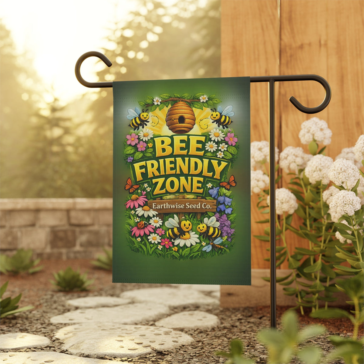 Bee Friendly Garden Flag